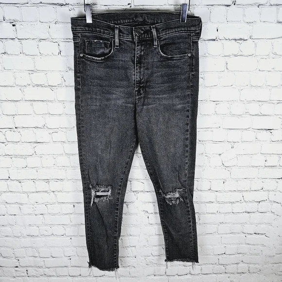 BDG UO URBAN OUTFITTERS | crop twig high rise skinny distressed frayed hem jeans - Picture 5 of 10